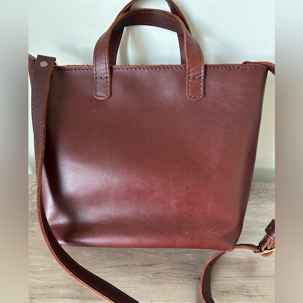 Portland Leather Small Crossbody Tote in Rich Brown - Picture 5 of 8
